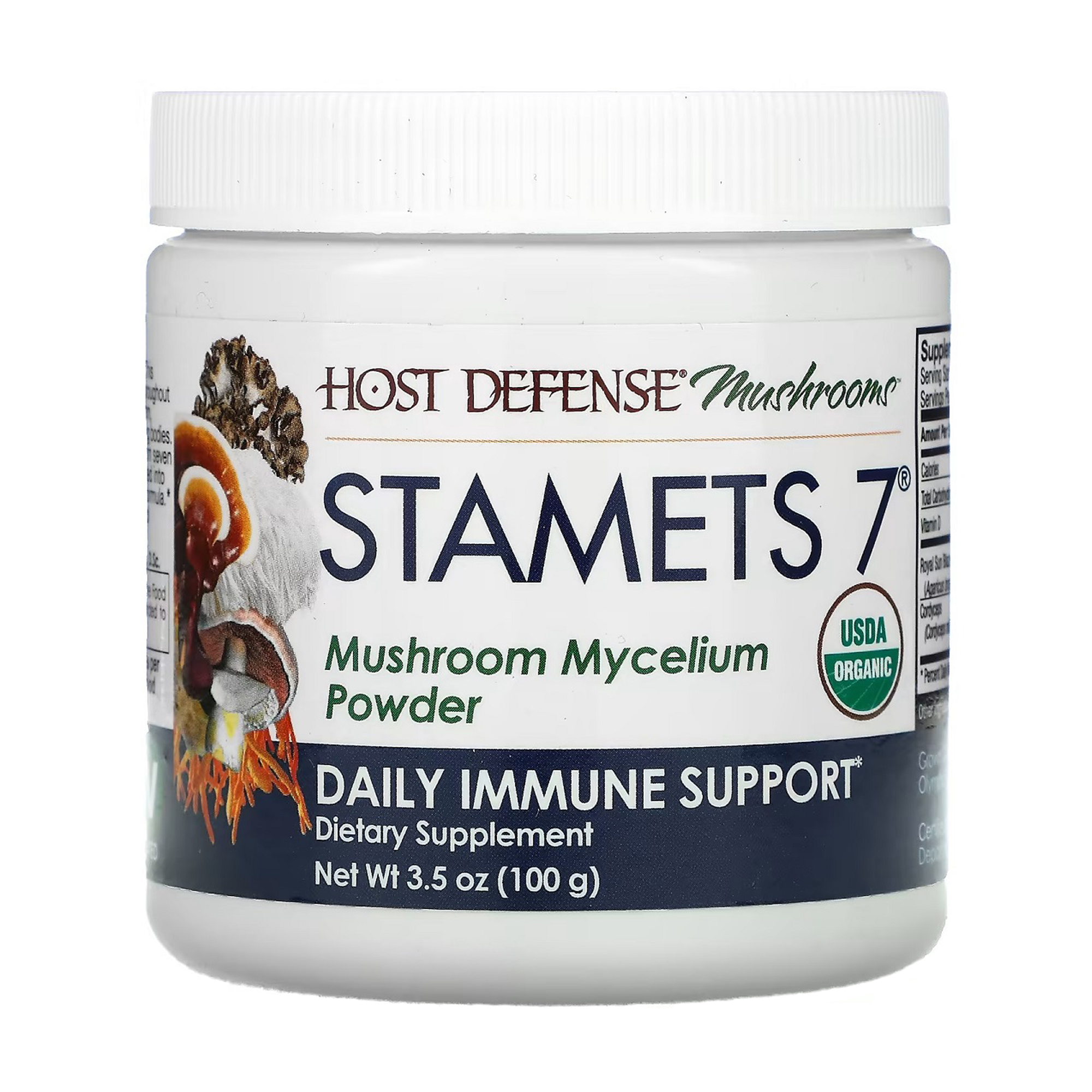 Підтримка імунітету Fungi Perfecti Host Defense Stamets 7 Mushroom Mycelium Powder в порошку, 100 г
